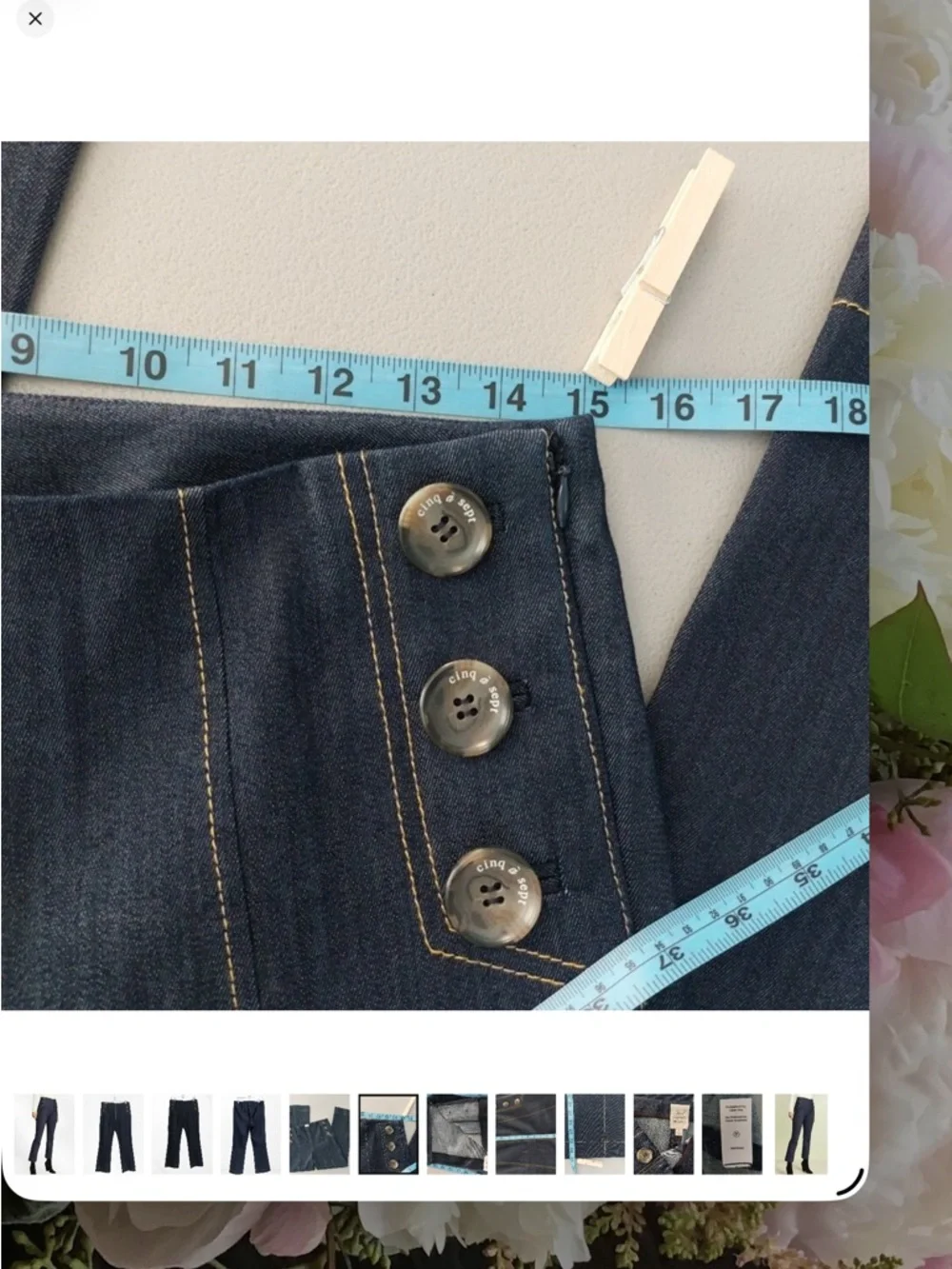 Cinq à Sept Tous Les Jours Chantal Dark Blue High Rise Cropped Jeans - Picture 6 of 11